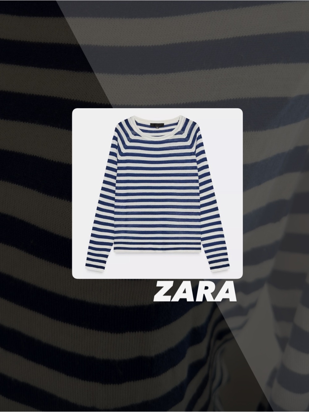 EUC Zara Blue And White Striped Fine Gauge Sweater